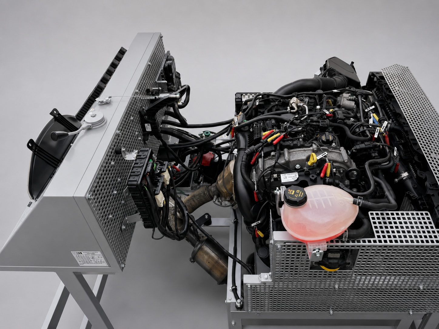 Messbuchsen und Messanschlüsse am Ford Fiesta Funktionsmotor